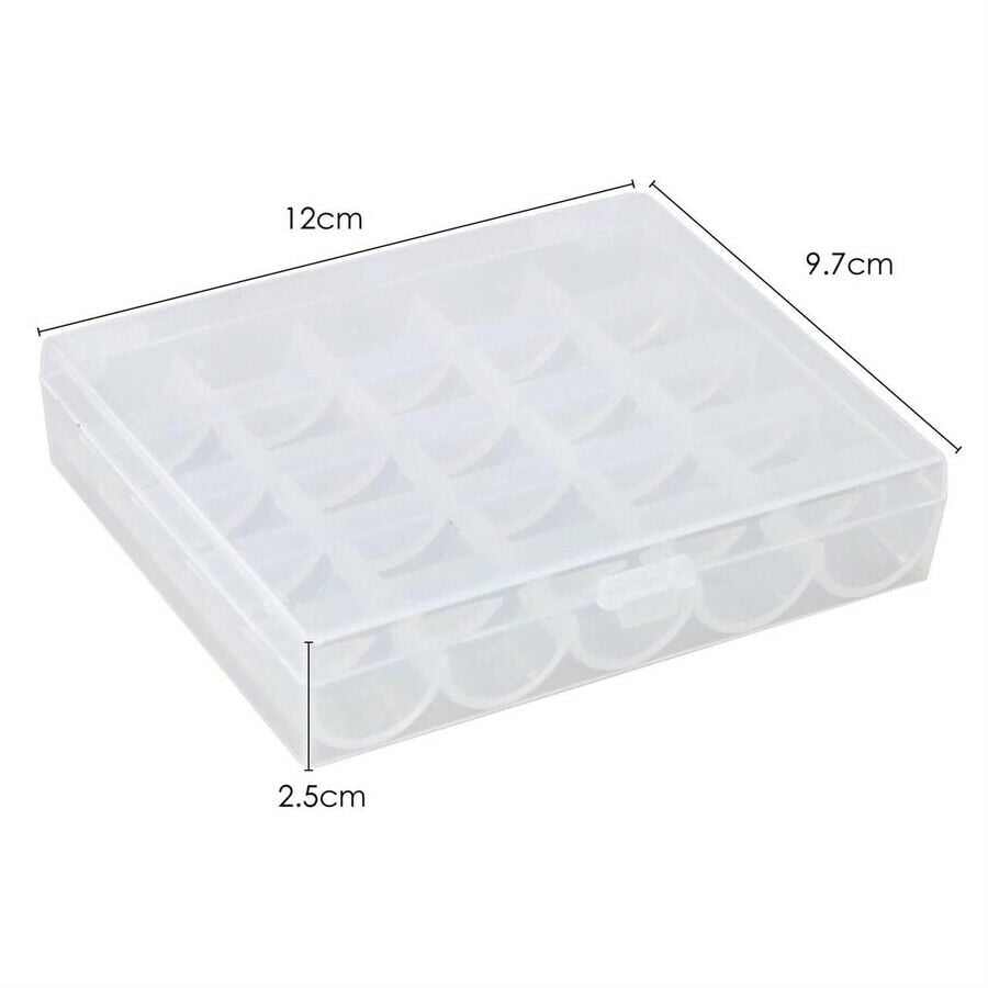 Ev tipi dikiş makinesi 25'li şeffaf masura saklama kutusu