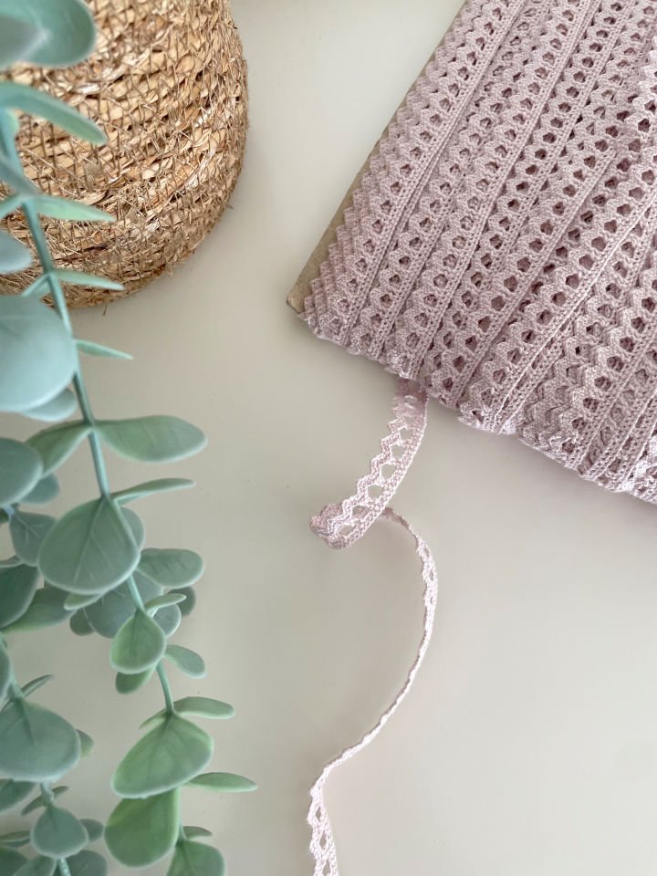 Pamuklu Dantel Şerit / Toz Pembe