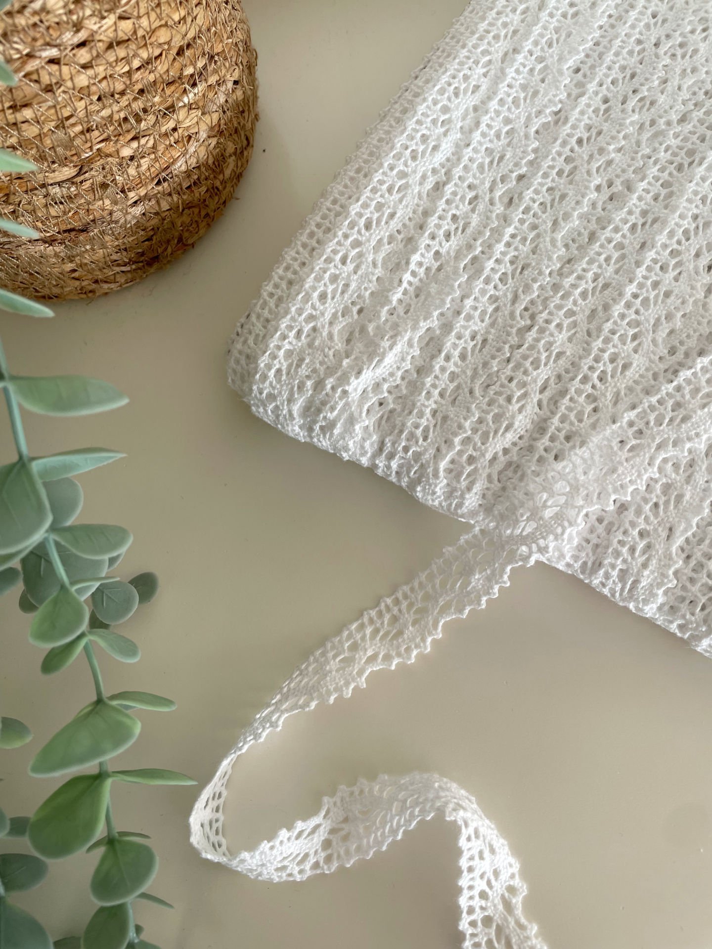 Pamuklu Dantel Şerit (Beyaz)