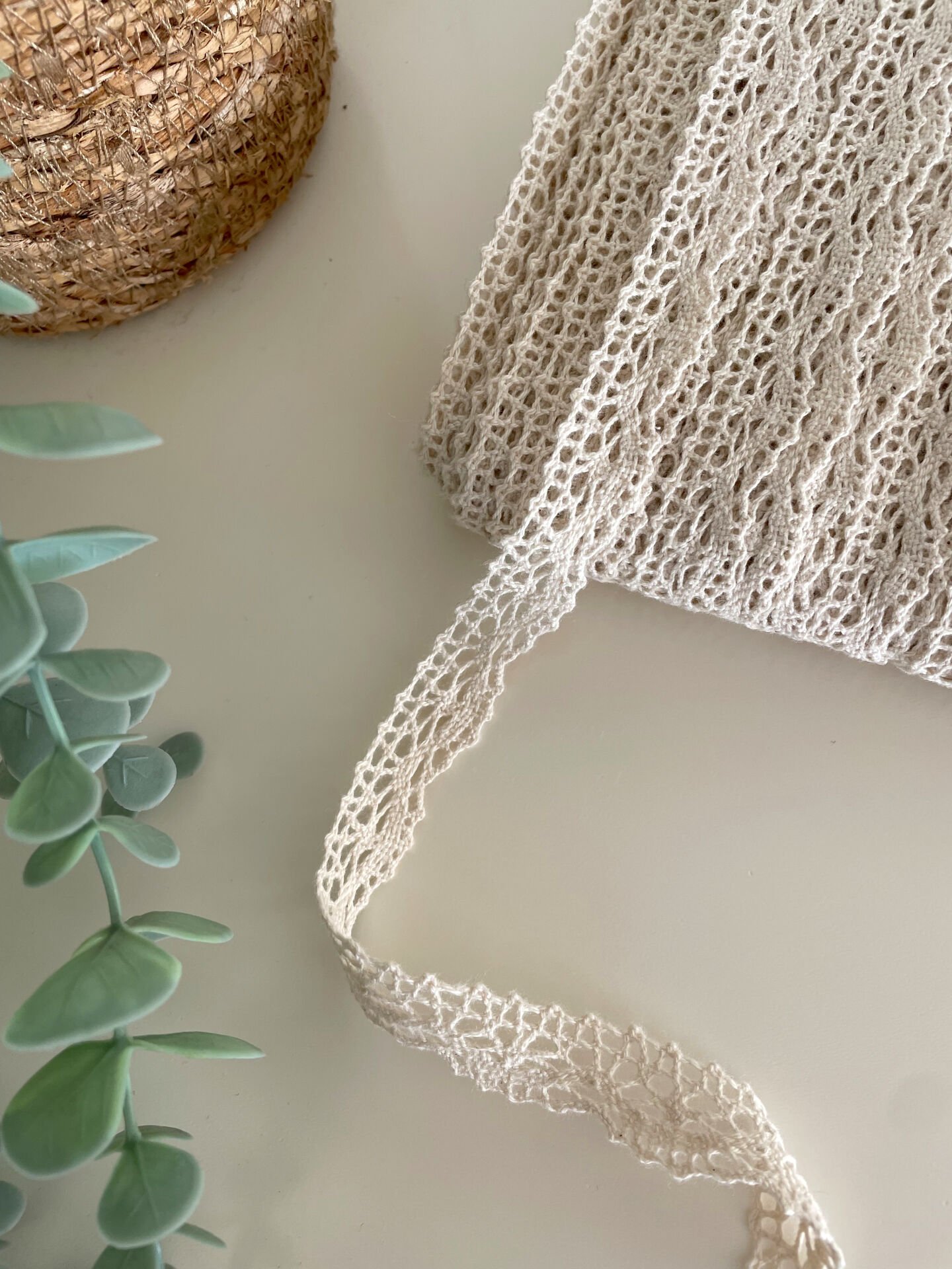 Pamuklu Dantel Şerit (Krem)