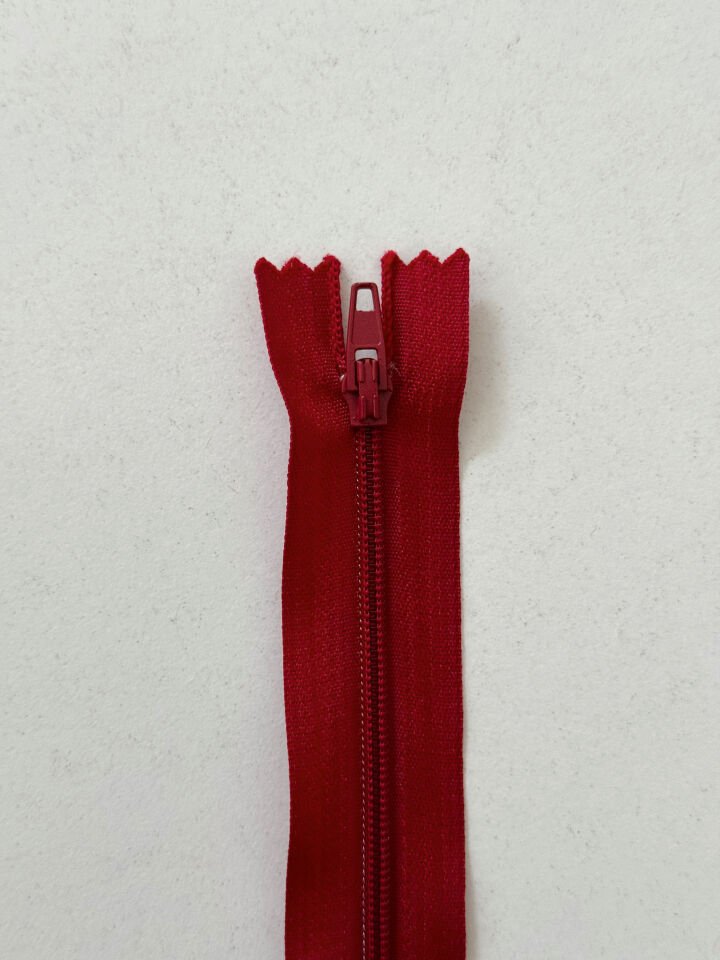 18cm Fermuar Koyu Kırmızı