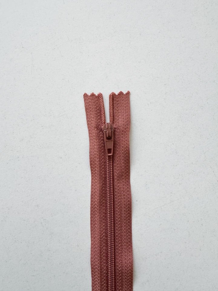 18cm Fermuar Kızıl Kahve