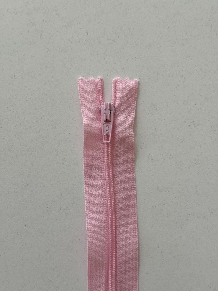 18cm Fermuar Açık Pembe