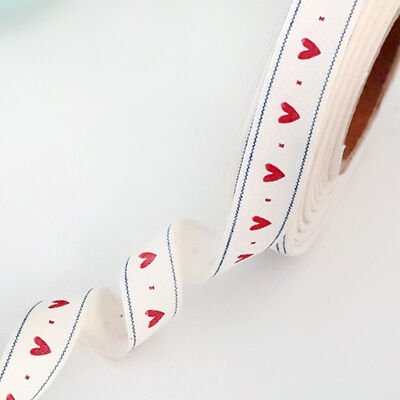 Kalp Desenli Pamuk Şerit (20mt)