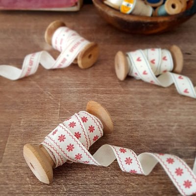 Çiçek Desenli Pamuk Şerit (20mt)