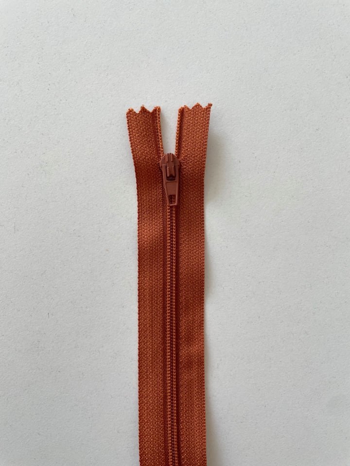 50cm Fermuar Kızıl Kahve