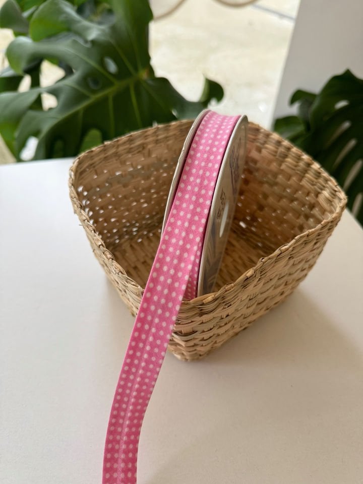 Desenli Biye Pembe Puantiyeli