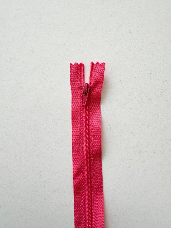 40cm Fermuar Neon Fuşya