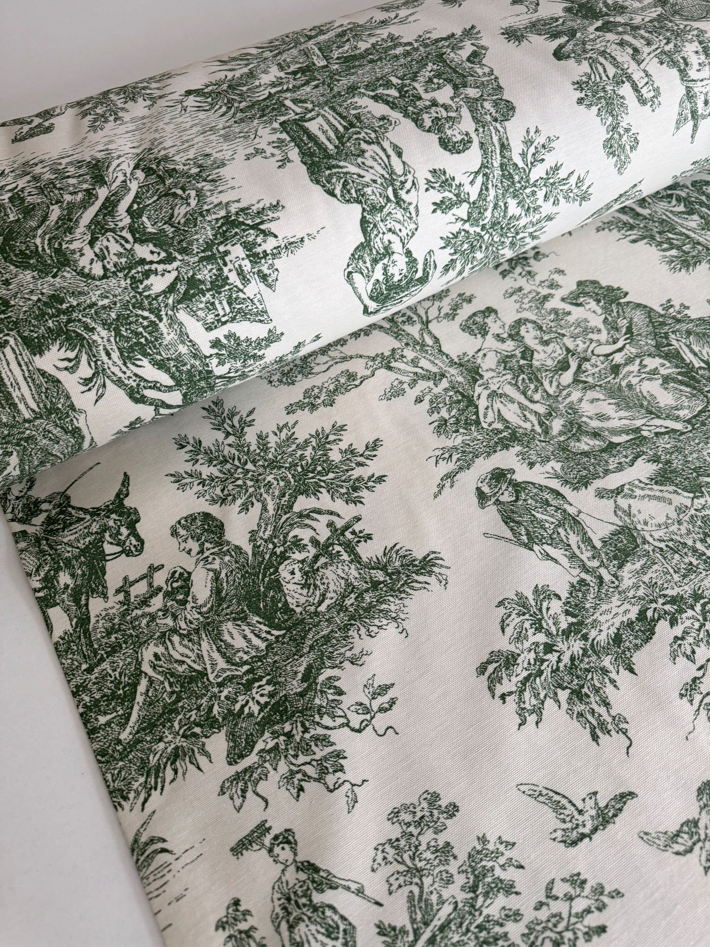 Yeşil Fransız Köylüler Duck Kumaş (Yarım metre)