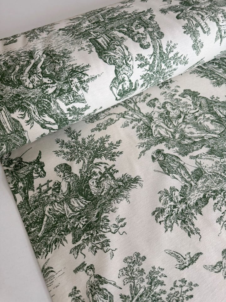 Yeşil Fransız Köylüler Duck Kumaş (Yarım metre)