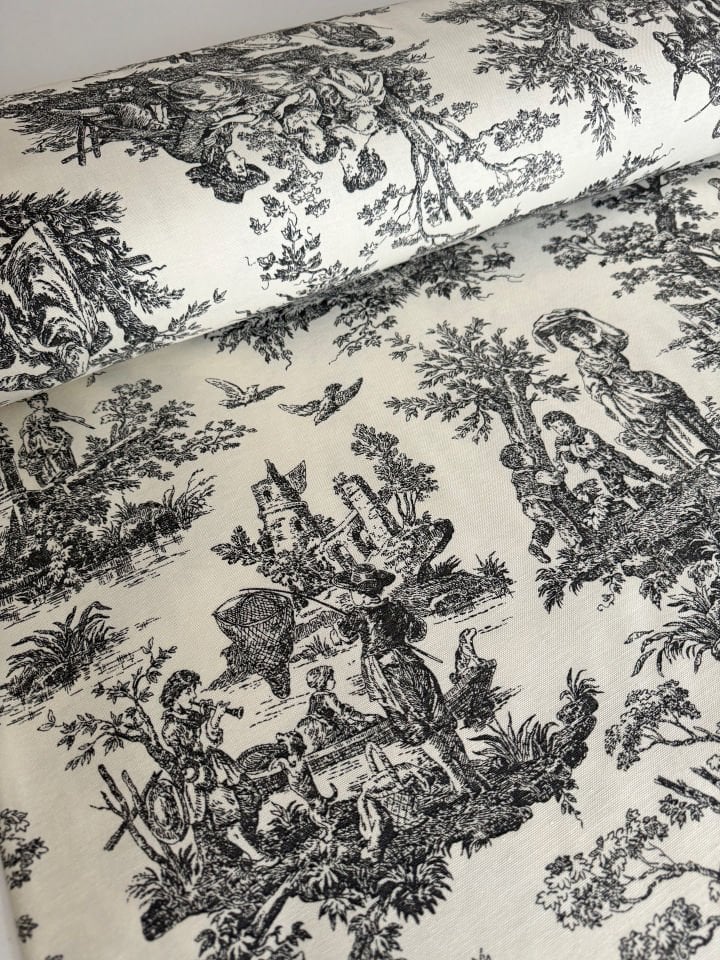 Antrasit Fransız Köylüleri Duck Kumaş (Yarım Metre)