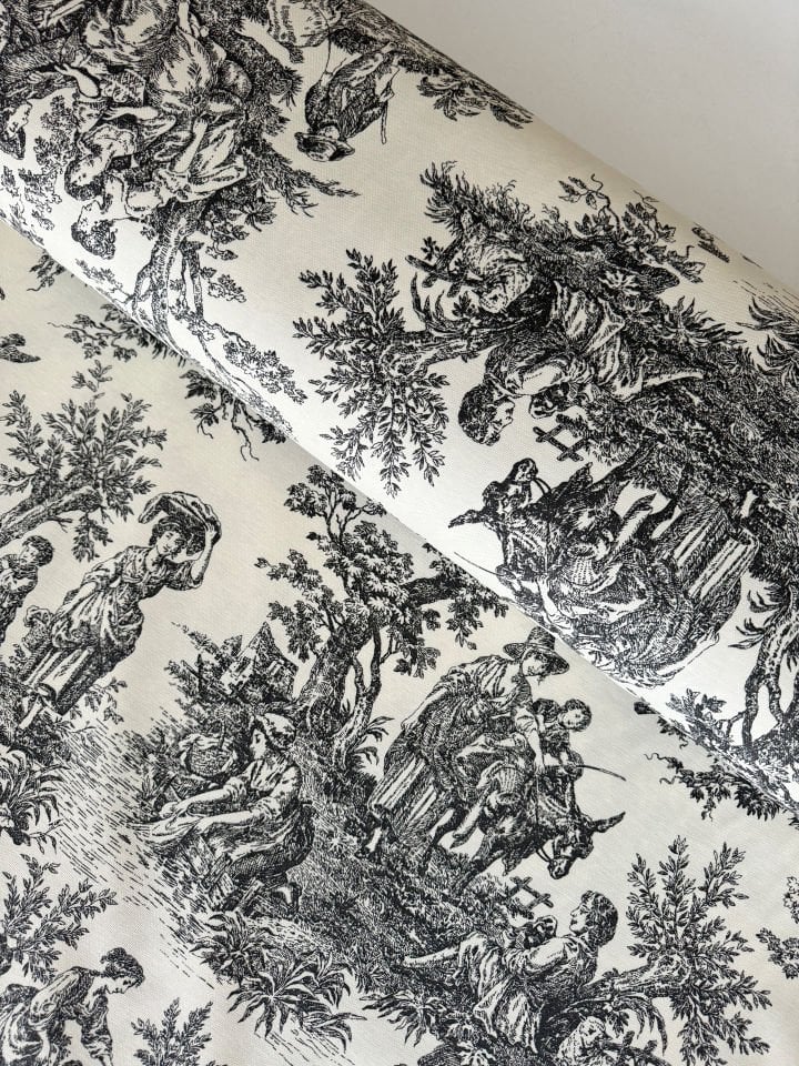 Antrasit Fransız Köylüleri Duck Kumaş (Yarım Metre)