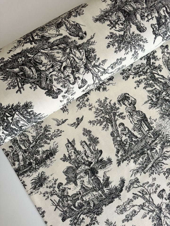 Antrasit Fransız Köylüleri Duck Kumaş (Yarım Metre)