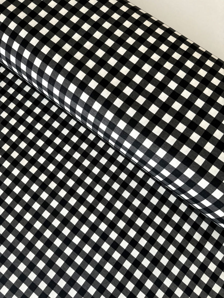 Siyah Pötikare Duck Kumaş (Yarım Metre)