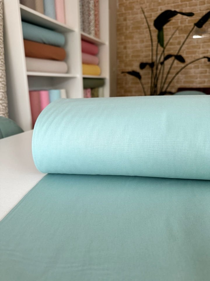 Koyu Mint Poplin Kumaş (Yarım Metre)