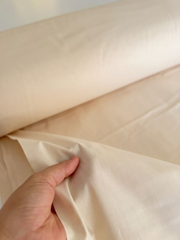 Krem Beji Poplin Kumaş (Yarım Metre)