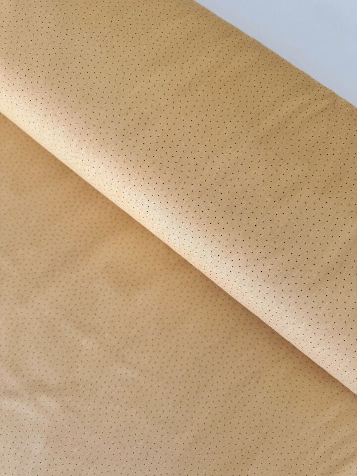 Mini Puantiye Hardal Poplin Kumaş (Yarım Metre)