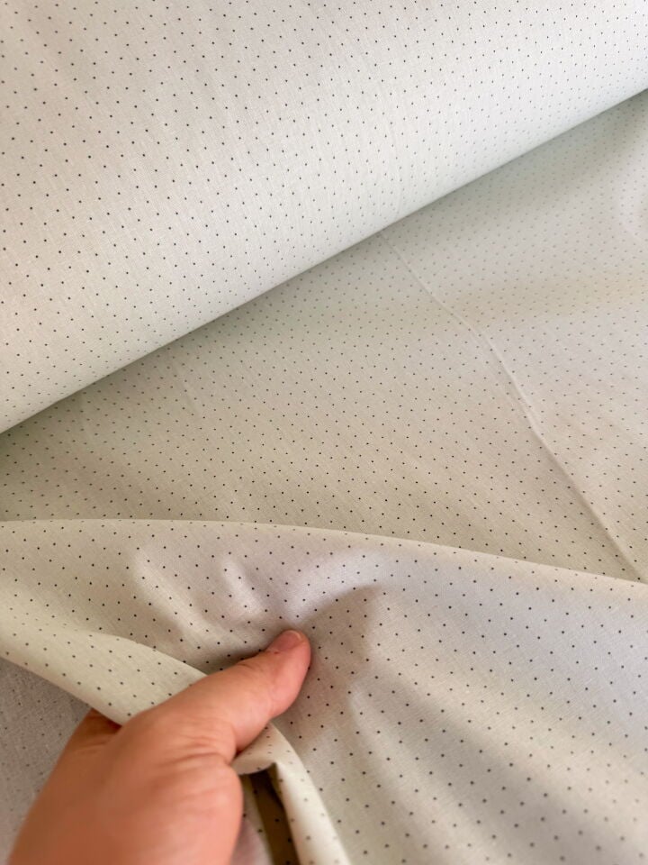 Mini Puantiye Su Yeşili Poplin Kumaş (Yarım Metre)