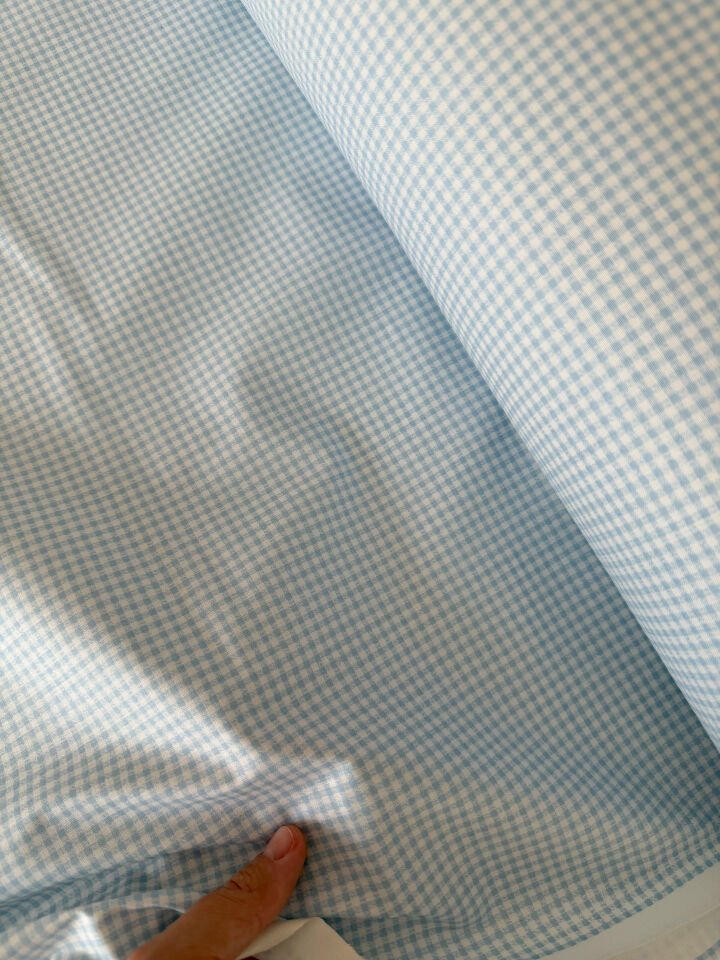 Bebe Mavi Pötikare Poplin Kumaş (Yarım Metre)